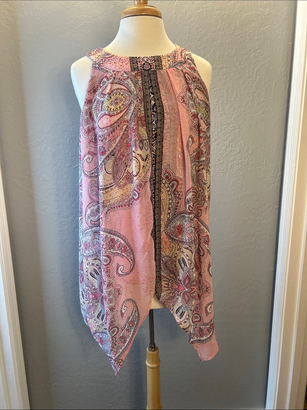 Roz & Ali Pink and Cream Paisley Blouse